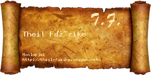 Theil Füzike névjegykártya